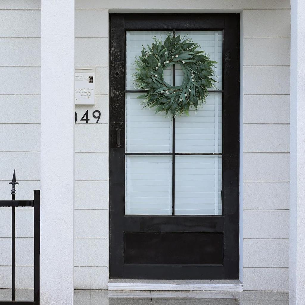 26" Eucalyptus Wreath for Front Door - Large Artificial Greenery Outdoor Wreath for Porch, Window,Farmhouse,Home,Holiday,Hanging Decor- Spring,