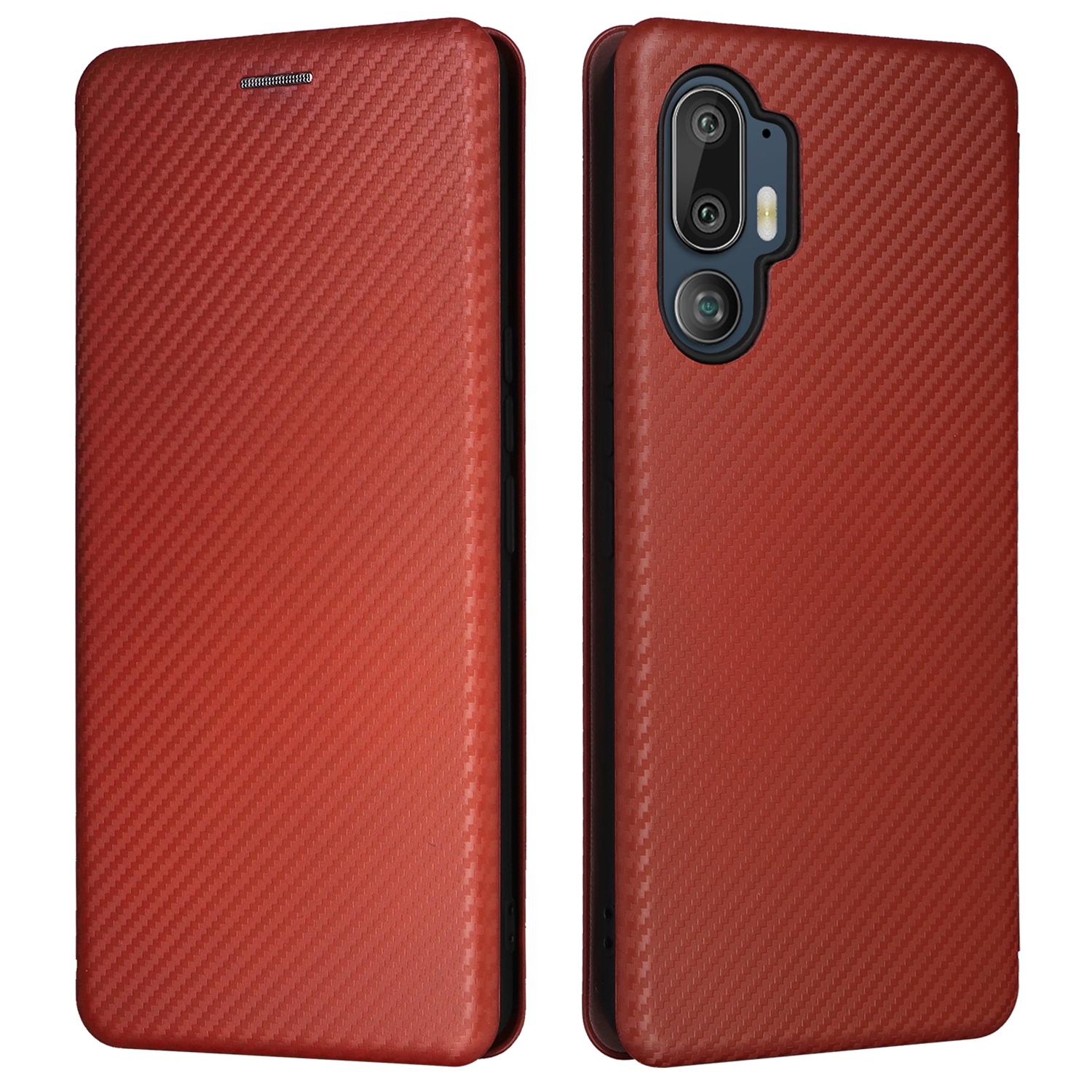 

Для HTC U24 Pro 5G Чохол Підставка Тримач для карток Шкіряна кришка для телефону Текстура вуглецевого волокна B