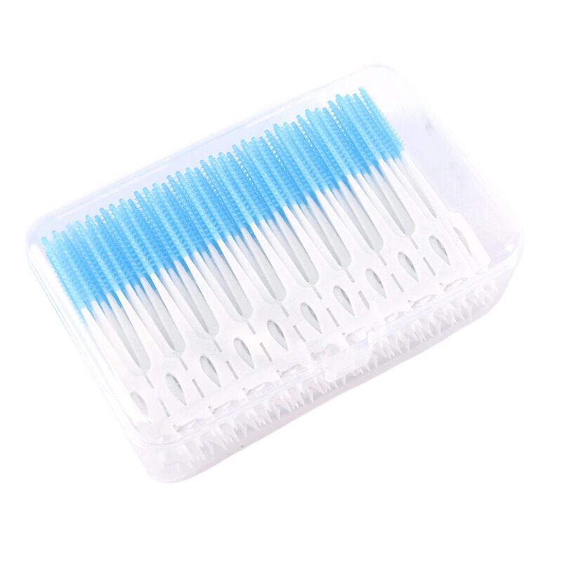 

120 шт./кор. инструменты для ухода за полостью рта силиконовые межзубные щетки супер мягкие щетки для чистки зубов очиститель зубов зубная нить зубочистки светло-синий