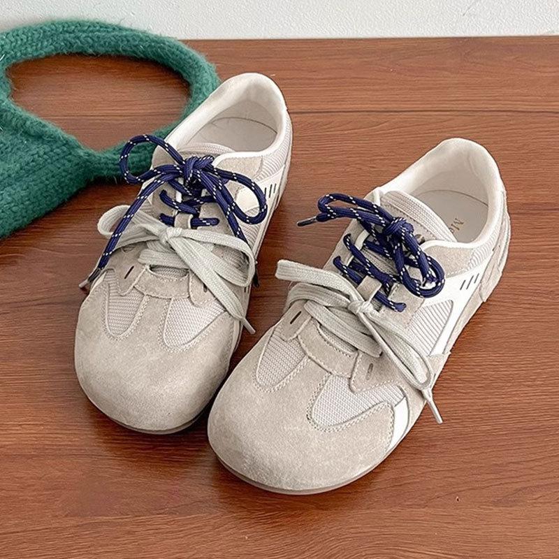 Retro versatile Forrest Gump shoes fashion color matching casual board shoes women's 2025 spring new flat inner height increasing German training shoe