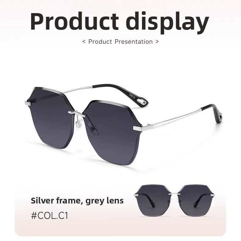 2026 Light Luxury Women's Rimless Cut-Edge Sunglasses Ultra-Light Fashionable Children's Glasses Children's Sunglasses