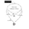 Collier à chaîne en perles artificielles pour filles avec pendentif cœur multicouche Été