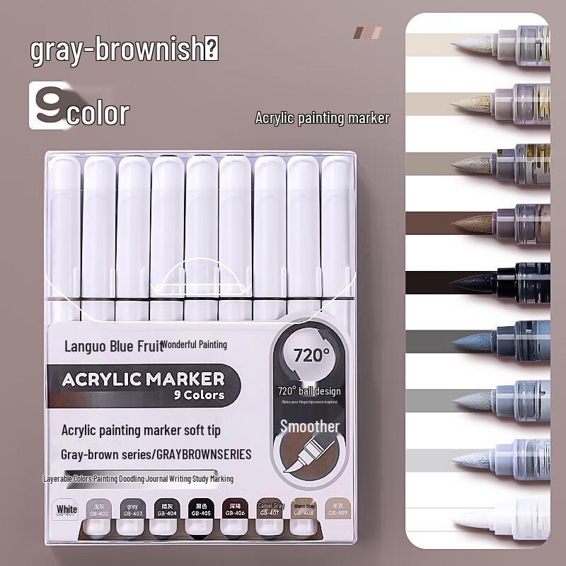 Blue Fruit Liquid Acrylic Brush Markers - Student Art Set