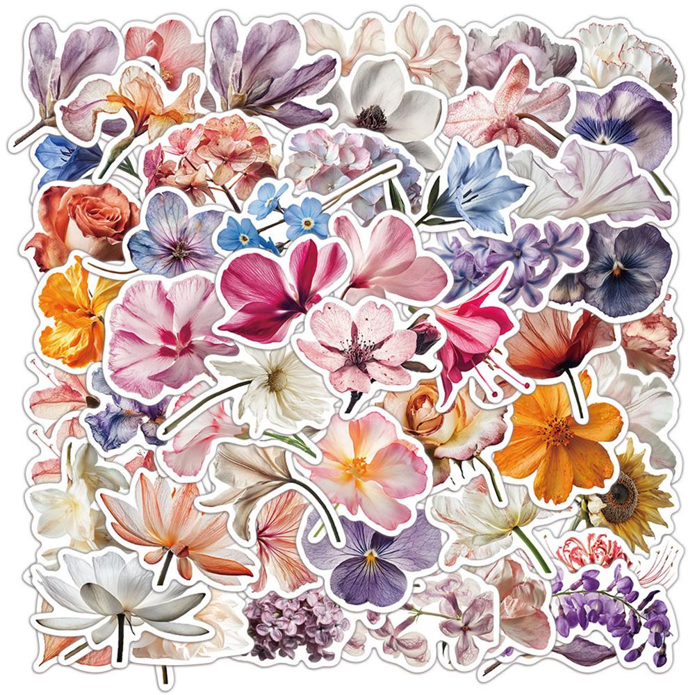 10/30/50pcs Colorful Blooming Flower Cartoon Stickers Graffiti Phone Laptop Notebook Suitcase Waterproof Sticker Toys