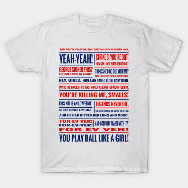 

Men Black Print T-shirt The Sandlot Quotes No-Cut Transfer Paper Print Cotton Tshirt 4XL