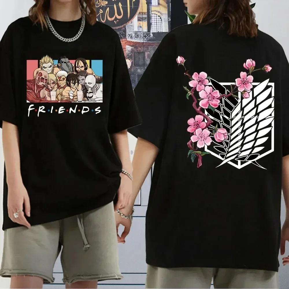 Attack On Titan Japanese Anime T-Shirts For Men And Women, Printed Cotton Short Sleeve T-Shirts, Oversized Fashion T-Shirts