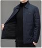 Men's White Shirt-Style Duck Down Jacket: Single-Breasted, Lapel, Warm, Business Casual Coat for Middle-Aged.