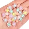 100pcs 12mm Flower Acrylic Beads Mixed Color Matte Transparent Sunflower Loose Beads For Jewelry Making DIY Bracelet Phone Chain