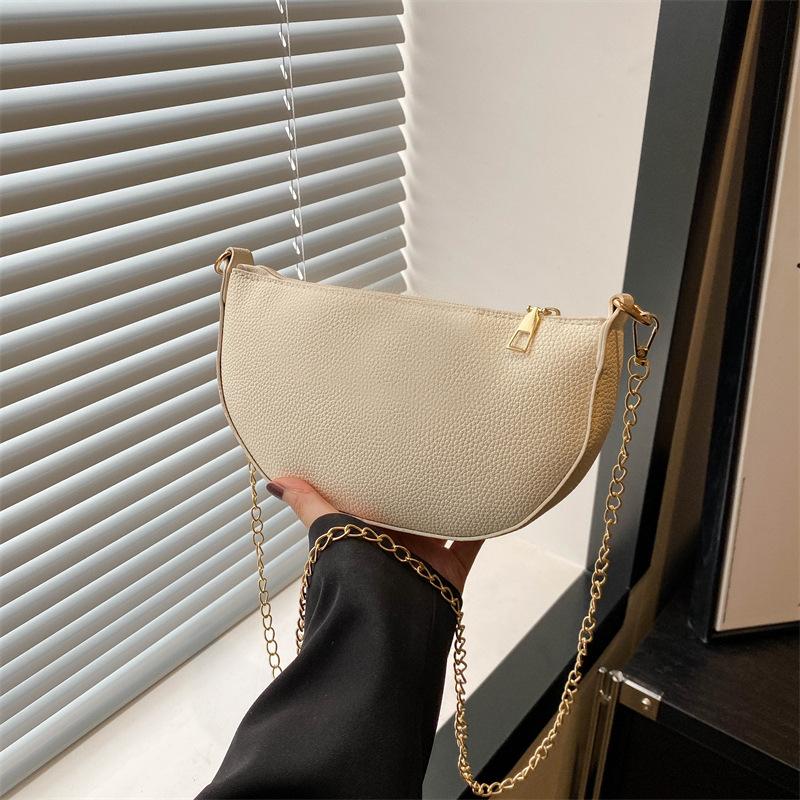 

Новая однотонная повседневная легкая универсальная сумка-мессенджер на цепочке через плечо для поездок на работу, свежая и красивая простая женская сумка