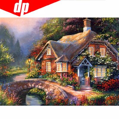 5D Rundes Diamantmuster Dorfhaus Diamantstickerei Diy Handarbeiten
