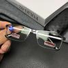 Männer Metall Halbrahmen Lesebrille Luxus Designer Anti Blau Licht Brille Fertig Verschreibung Presbyopie Brille Bis +4,0