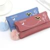 Bag PU Leather Coin Purse Butterfly Women Wallets Plush Ball Bow Clutch Bag Korean Style Wallets
