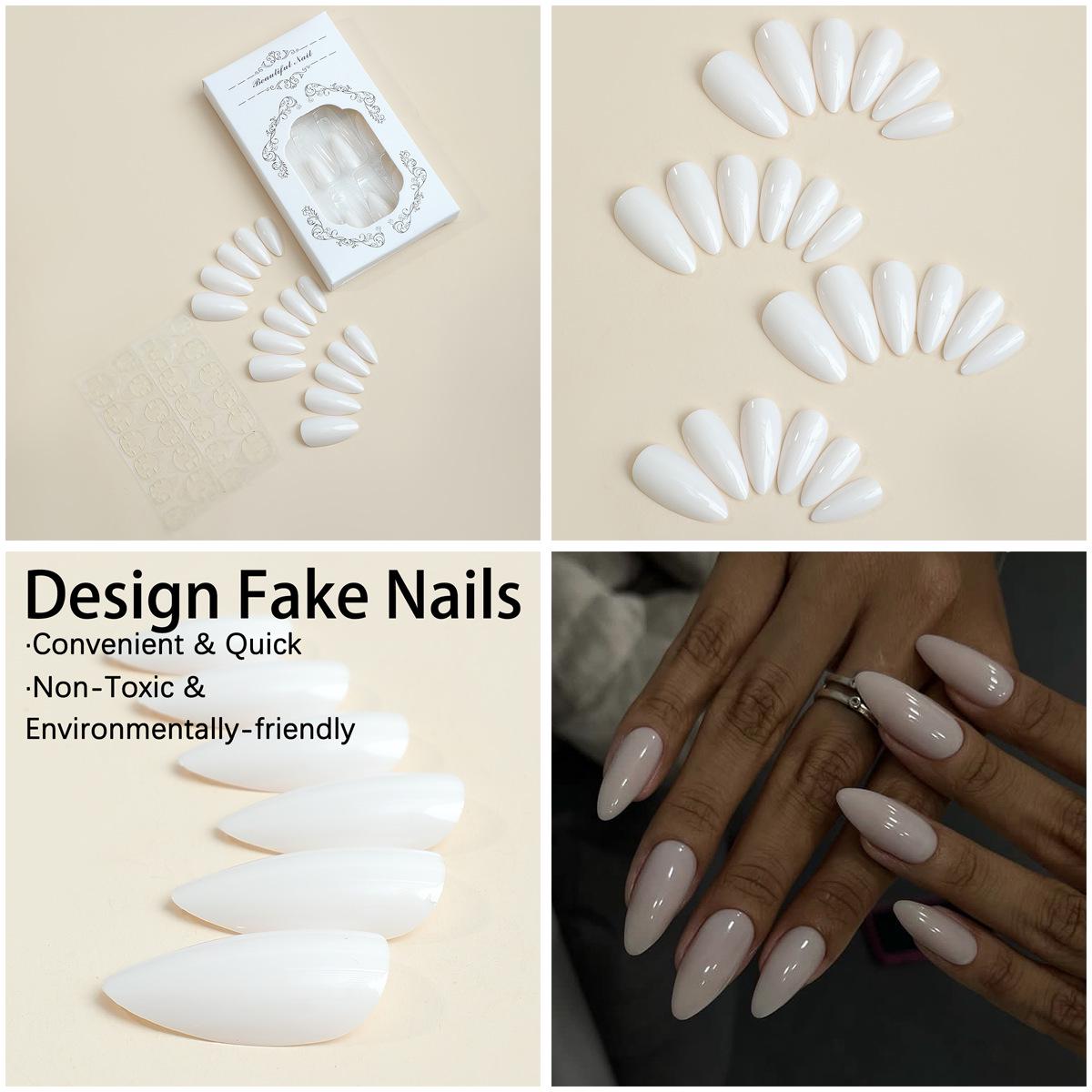 

Передовые съемные миндалевидные однотонные носибельные накладные ногти