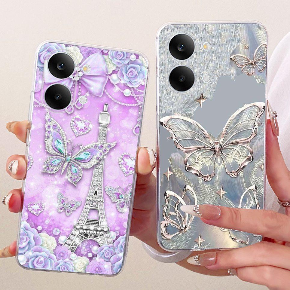 Flower Butterfly Luxury Girly Fashion Casing For Xiaomi Poco X8 Pro Max / Redmi Turbo 5 Max Phone Case Soft Clear Silicone Cover