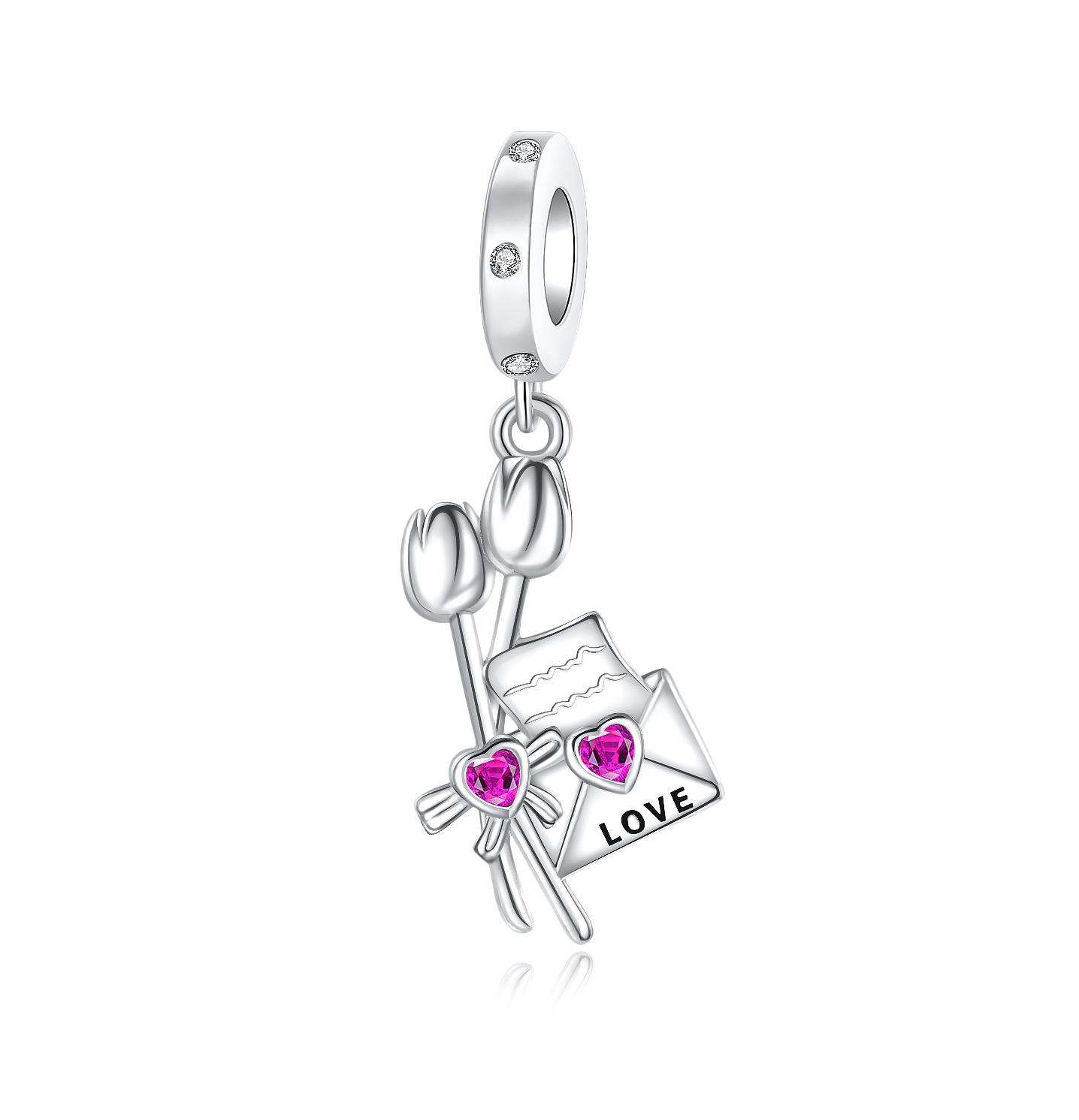

Charm Bead Charms Bead copper Rose Daisy Violet Exquisite Flower Dangle Compatible With Bangle Bracelets Necklaces Do It Yourself Jewellery