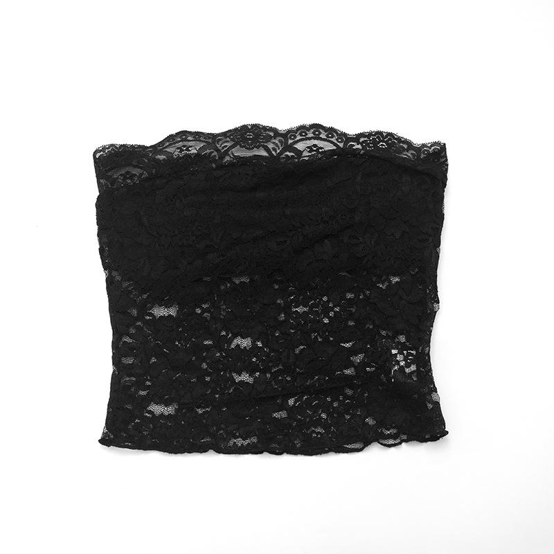Frühlings-Damen-Spitzen-Bandeau-Top - Sexy Unifarbener Stil mit Schal