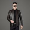 Vielseitige Lammlederjacke für Herren im Frühling und Herbst, Dünne Lederjacke, Samt-Papa-Jacke für die Mitte des Lebens