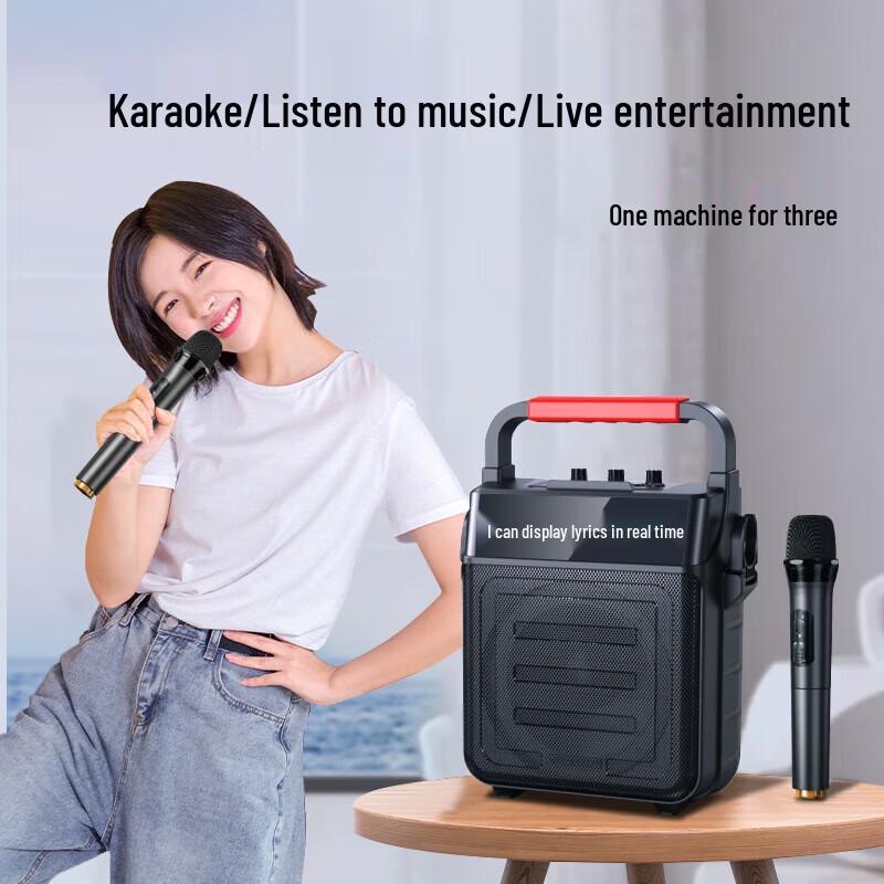 NEWMINE K22 Portable Bluetooth Speaker with Lyric Display CN plug (adapter included) (CN version)