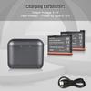 Battery Charger with 2 Battery Channels Charging Box with USB Port Pocket Charging Case with