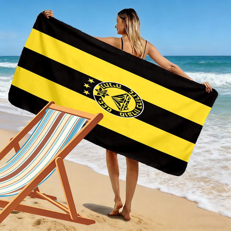 Maccabi Netanya FC Print Beach Towel, Large Soft Quick Dry Towel for Beach Camping Swimming