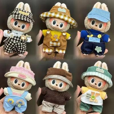 Mini Peluş Bebek Kıyafetleri Kıyafet Aksesuarları Kore Kpop Exo 15-17cm Labubu İdol Tulum Takımı Giyim Hediye
