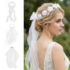 Lightweight Bow Bridal Veil Soft Wedding Bow Headwear Sweet Garland Headband  Wedding Party