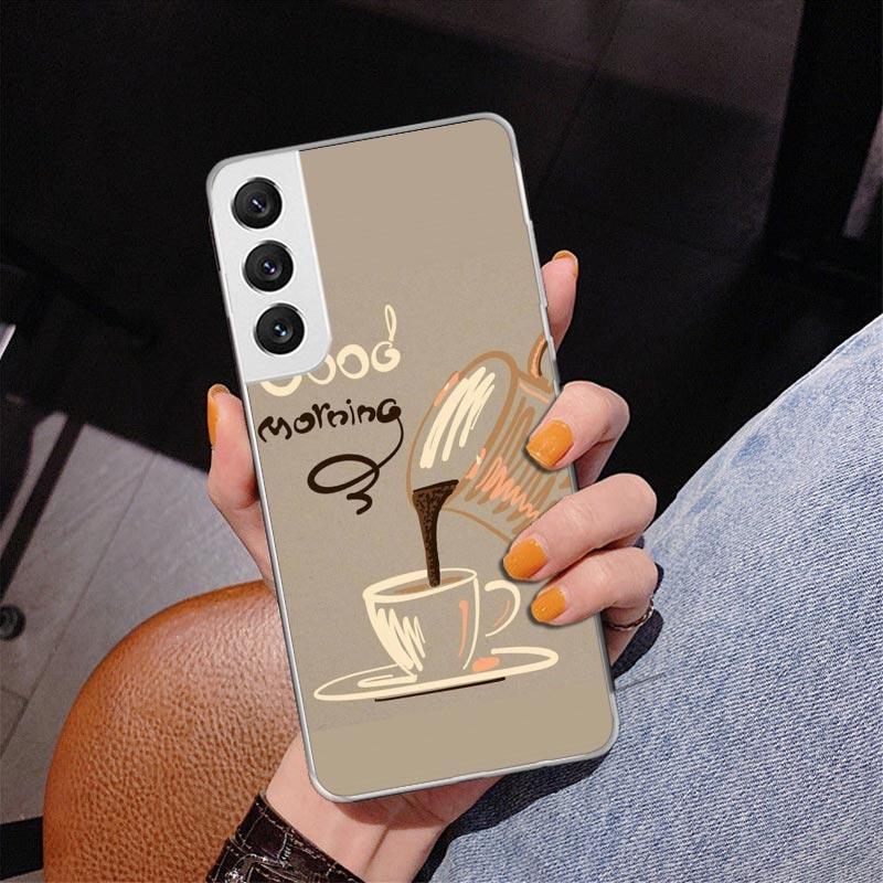 Coffee Wine Cup Phone Case For Samsung Galaxy S24 S25 Edge S26 Ultra S23 S22 S21 Plus S20 FE + Personalized Print Cover Galaxy S