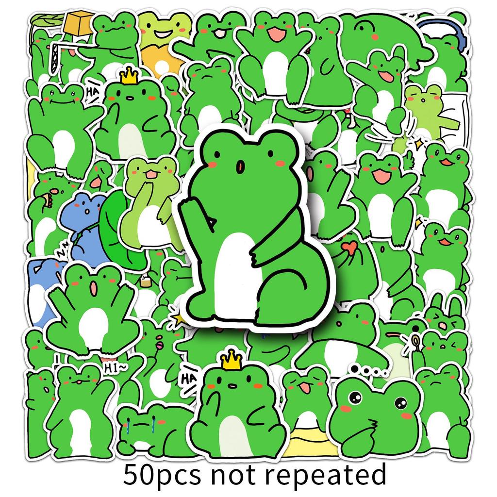 50 Cartoon Frog Graffiti Stickers for DIY Phone Cases & Suitcases