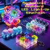 Luminous Keyboard Keychain, Pressable LED Button Fidget Toy,Offi Desk Decor, Great Birthday Gift,Squeeze Relief Stress Anytime