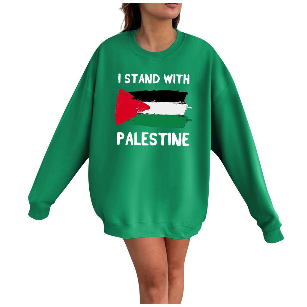 Women's Fashion Loose Casual Printed Long Sleeve Pullover Sweatshirt Top