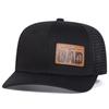 Unisex DAD Letter Brown Leather Label Baseball Net Caps Adjustable Casual Hats Spring and Summer Outdoor Sunscreen Hat