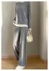 Women's 100% Wool Suit: Stylish Two-Piece Autumn/Winter Versatile Sweater & Pants Set