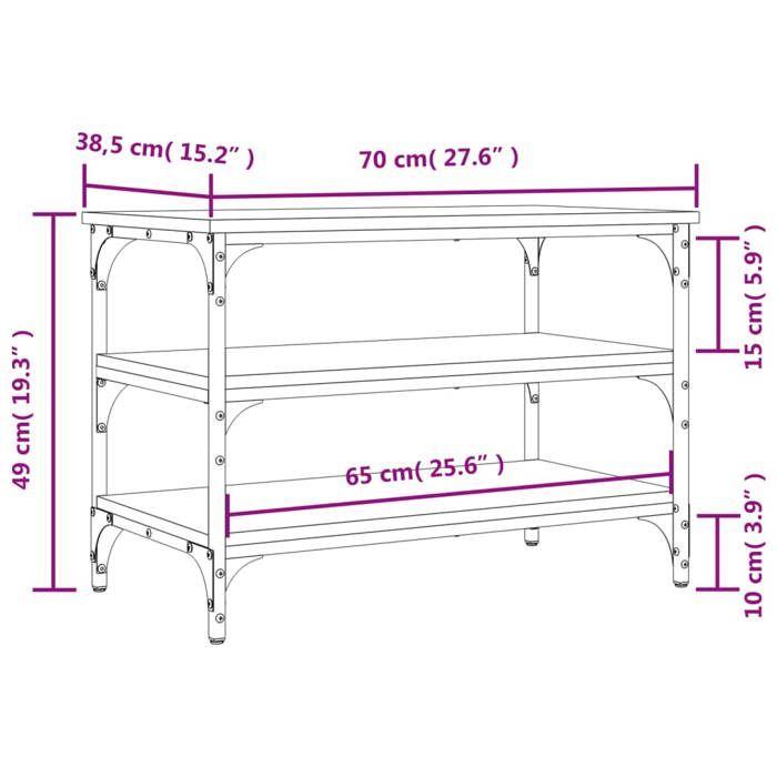 VidaXL Banc à Chaussures, Étagère à Chaussures avec Pieds, Meuble à Chaussures avec Rangement Salon, Industriel, Chêne 839039