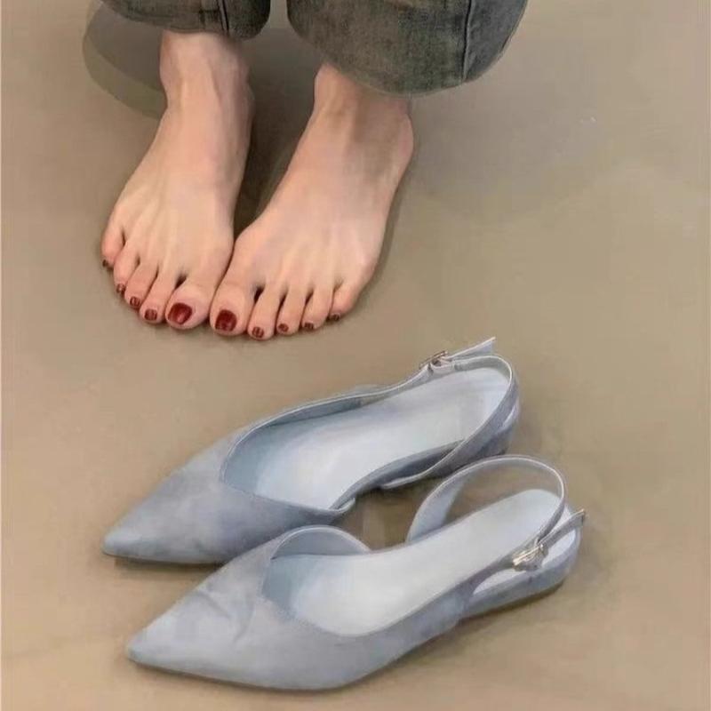 Spitze Quadratische Niedrige Absätze Damen Sandalen Elegante Slingbacks Bankett Party Mules