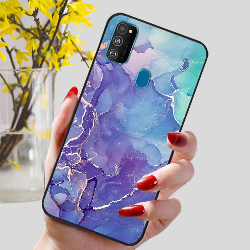 Funda para Samsung Galaxy M21 Funda Trasera de Silicona TPU Suave para Fundas de Teléfono Galaxy A21S M30S M31 M 21 M21S M31S Carcasas Negras Coques