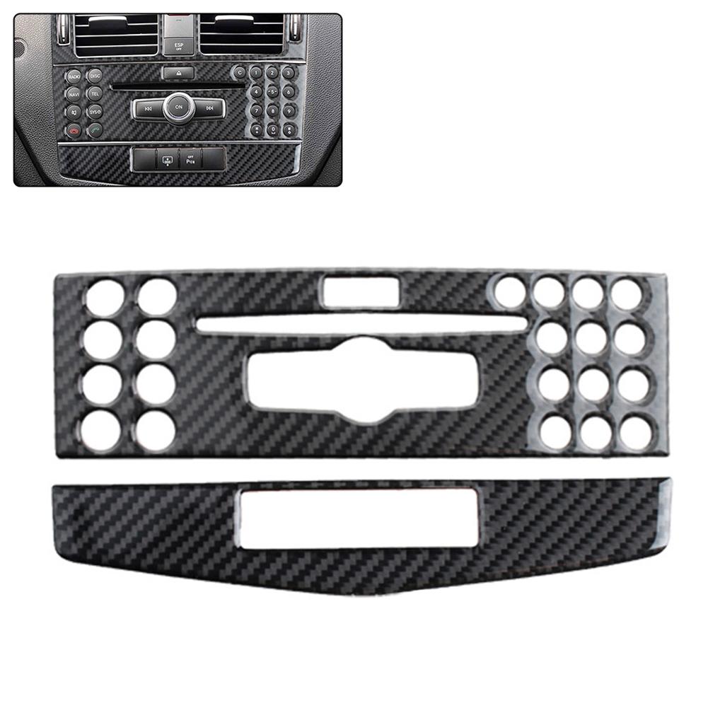 Car Center Console Klimatizace CD Panel Kryt panelu pro Mercedes Benz C třída W204 C200 C260 C300 C180 2007-10 Carbon Fiber