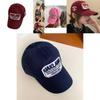 Trendy Vintage Style Baseball Cap For Women Burgundy Wide Brim Cotton Hat