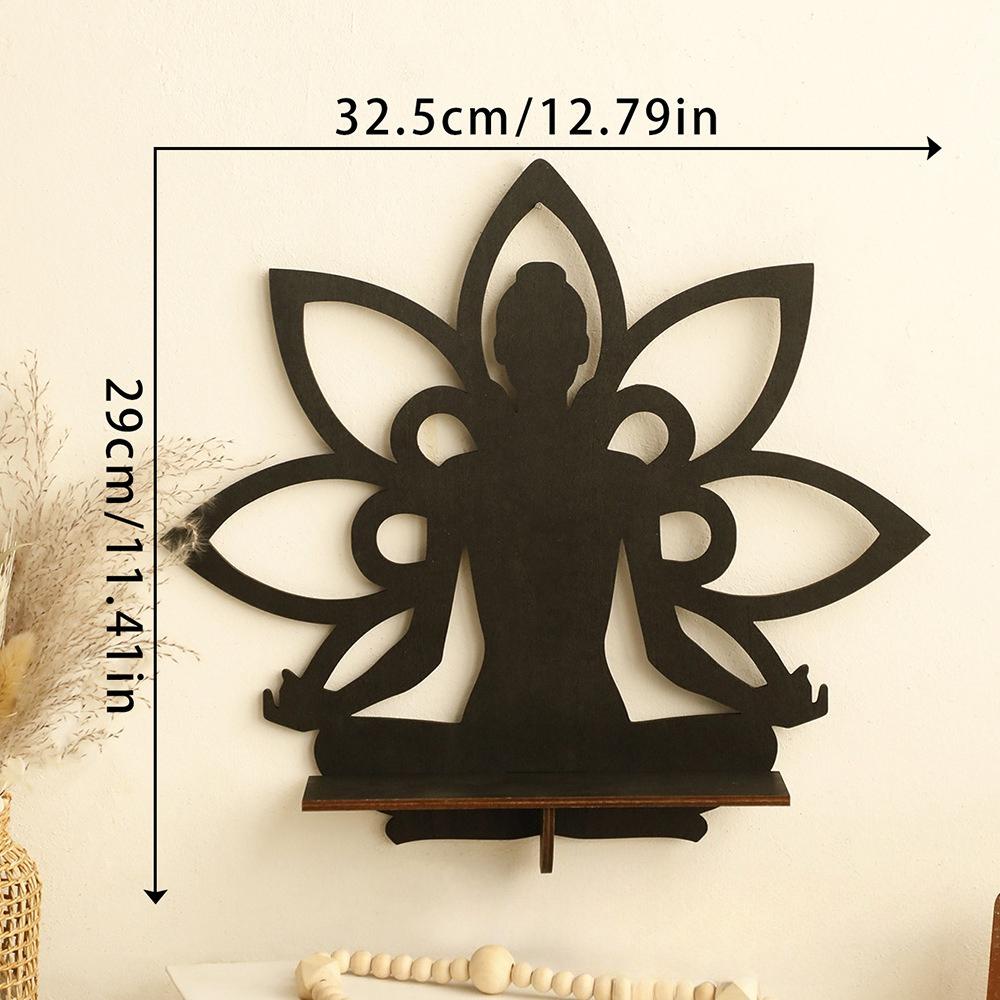 Butterfly Floating Wall Shelf Crystal Shelf Lotus Display Room Ornaments Modern Home Decoration Rack Home Wood Decor Aesthetic
