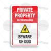 Mfoever  Private Property Metal Sign Beware of Dog Security Warning No Trespassing Notice Restricted Areas Enter At Own Risk Plaque
