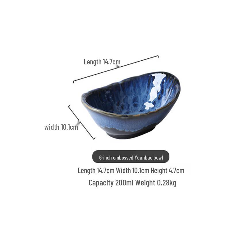

Ru Han Creative Kiln Glazed Ceramic Ingot Bowl Set