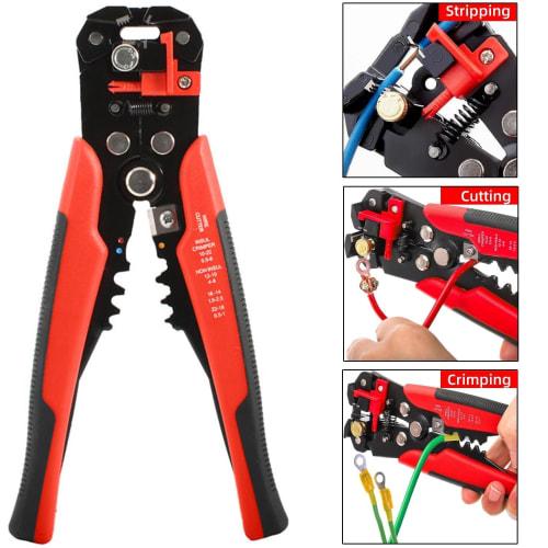 Wire Stripper Tool, Cable Stripper - 3-in-1 Self-Adjusting Wire Stripper Cutter, Wire Crimping Tool, Wire Pliers for Stripping, Cutting, and Crimping