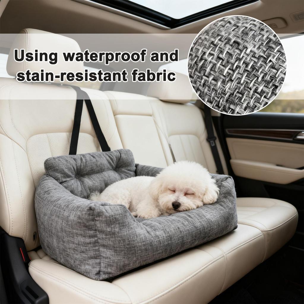 Car Bed For Dogs Adjustable Foldable Safety Tether Cushions Car Pet Bed For Travel Vehicles Summer Winter Trunk Interior Puppy