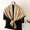Rhombus Plaid Scarf Twill Silk Large Square Scarf Travel Sunscreen Shawl Decorative Headscarf 91cm Letter Silk Scarf New