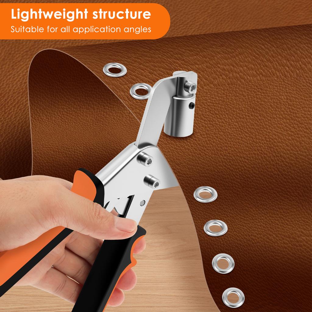 10mm Grommet Eyelet Plier Set Eyelet Hole Punch Pliers Professional with 200 Groups Eyelets, Grommet Tool Kit For Leather Craft