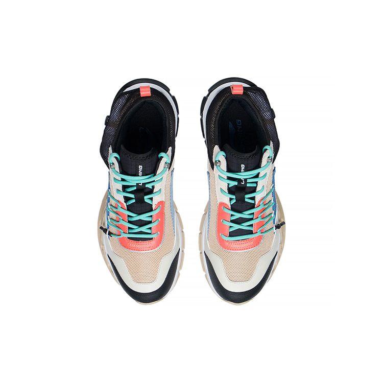 Li Ning Outdoor Shock Absorbing Durable Low Top Running Shoes Men Sneakers Black White ARDS001-4