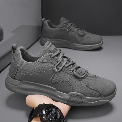 Spring and Autumn New Men's Shoes Daily Sports Casual Shoes Leather Mesh Spell Breathable Wear-resistant Comfortable and Durable