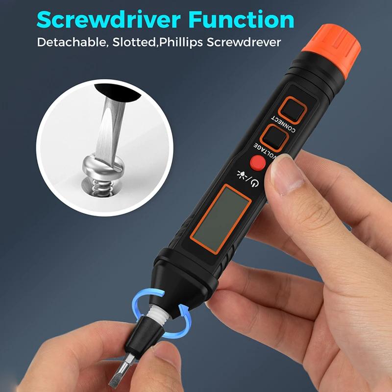 Non-Contact Digital AC Voltage Tester Pen 12V-300V AC Voltage Detector Live/Neutral Wire Test Breakpoint Finder Continuity Test