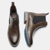 Cross-Border Chelsea Boots Men'S Retro Sleeve Mid-Top Engraved Foreign Trade Brock Single Boots Men'S Short Boots