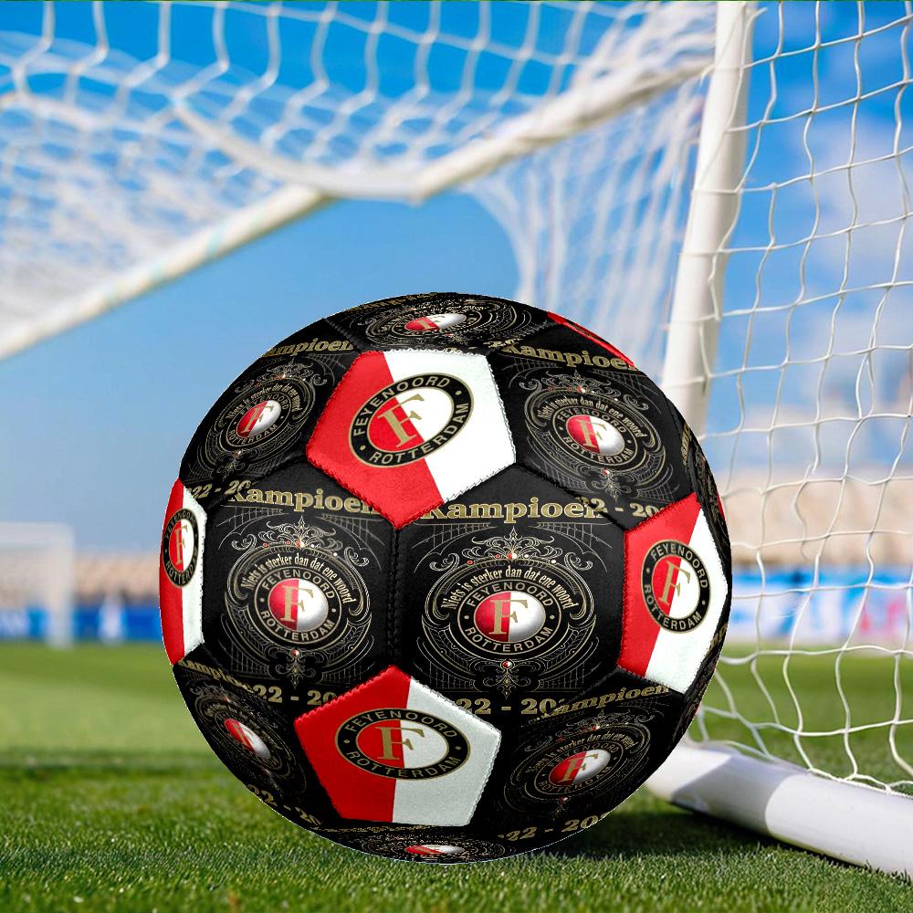 Feyenoord Rotterdam Crest Size 5 Soccer Ball, Suitable for Training and Matches, High-Elasticity, Wear-Resistant Material Gift for Fan