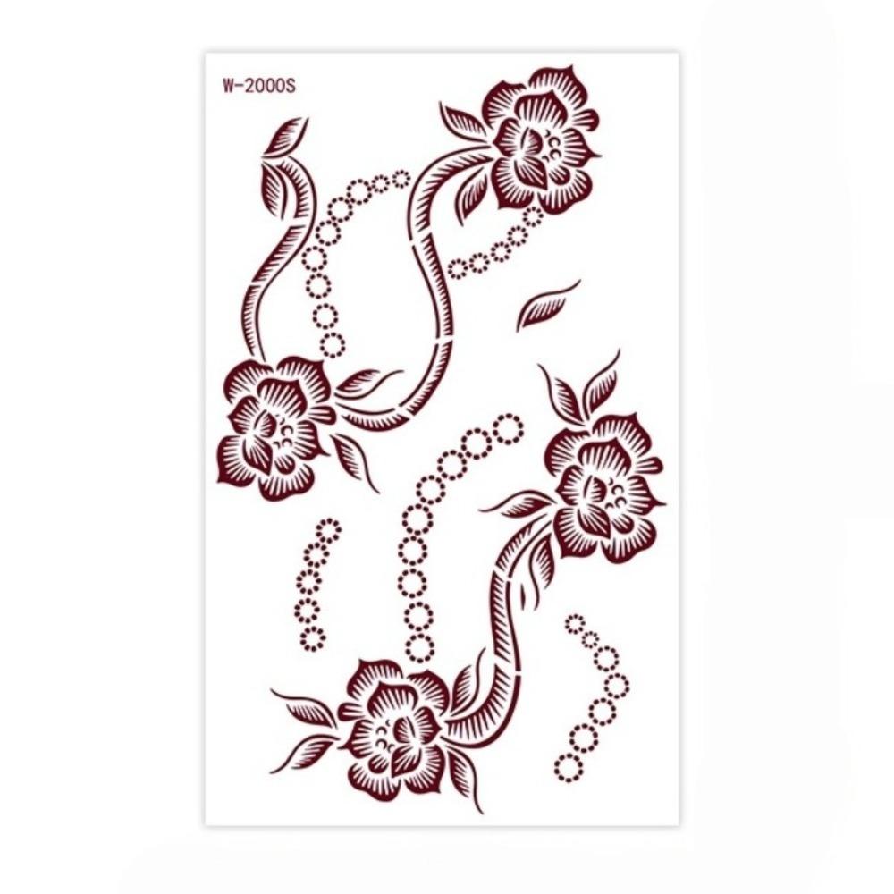 Legs Arm Temporary Tattoo Red Mehndi Stickers Red Henna Tattoo Decals India Mehndi